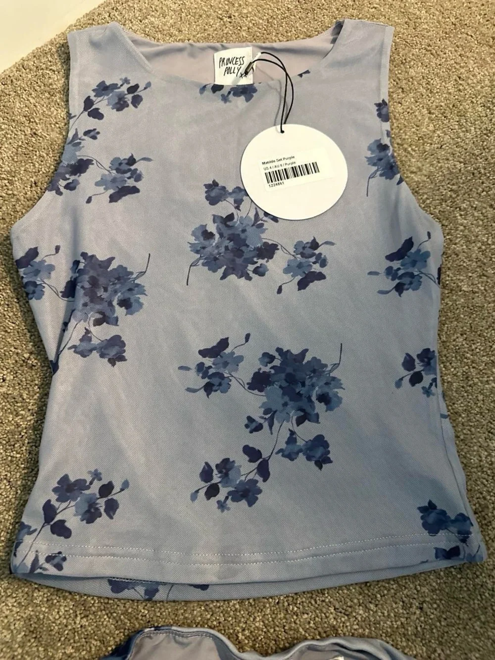 Princess Polly Lavender Floral Crop Top & Mini Skort Set
